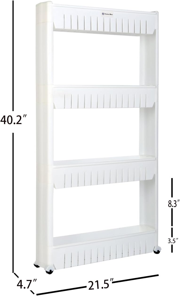 Laundry Room Organizer, Mobile Shelving Unit Organizer with 5 Large Storage Baskets, Gap Storage Slim Slide Out Pantry Storage Rack for Narrow Spaces