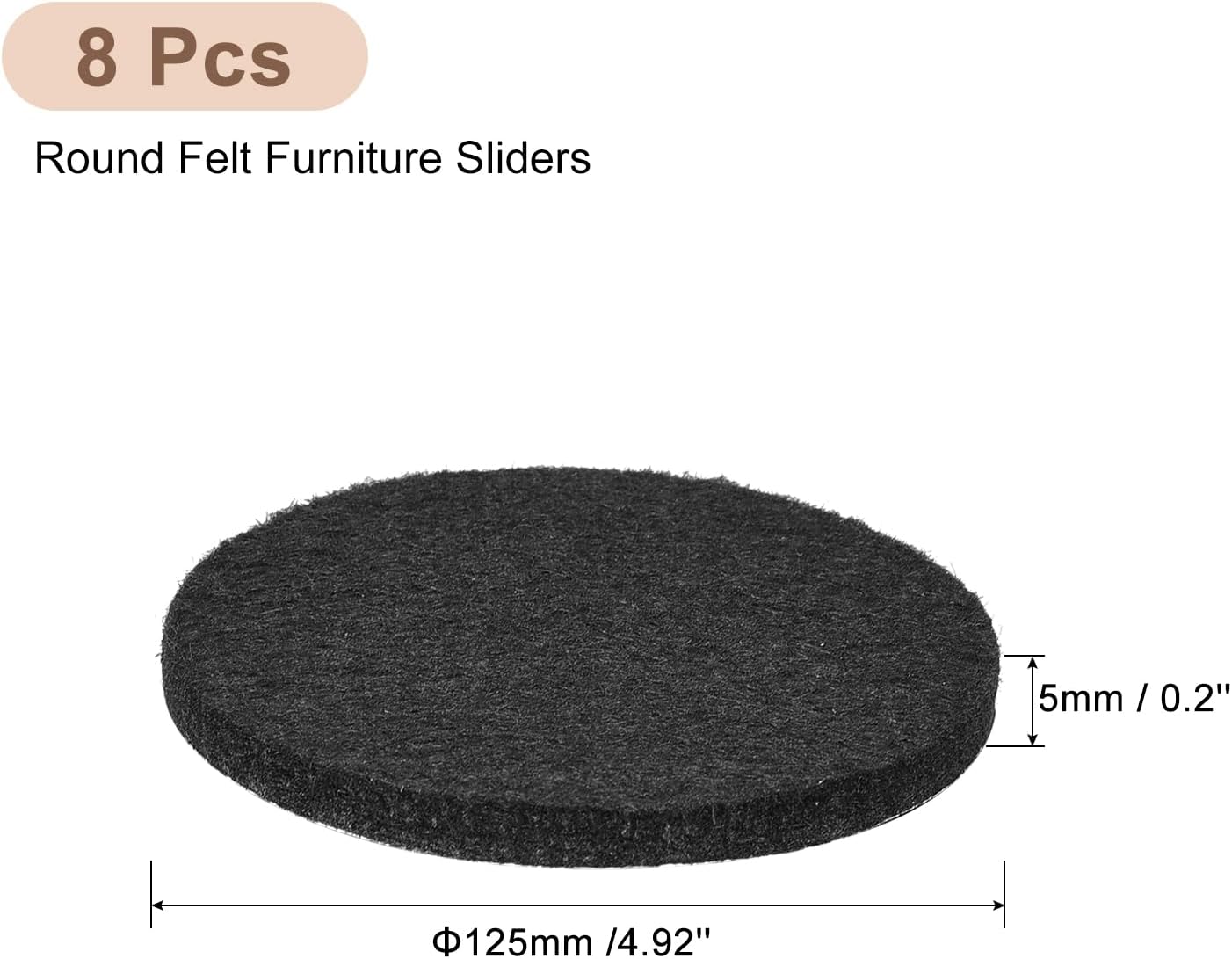 uxcell Furniture Pads, 36Pcs 0.5" - Round Self Adhesive Felt Furniture Pads, Floor Protectors for Furniture Feet Chairs Legs Hardwood Floors (Black)