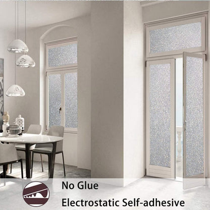 Finnez Frosted Privacy Window Film - Static Cling No Adhesive, Reusable & Easy to Remove, Decorative Glass Film for Home Bathroom Office Door, Crystal Clear 17.5 x 78.7 inches