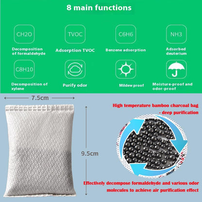 5Pack Activated Charcoal Odor Absorber Air Purifying Bag for Car, Closet, Shoe, Basement; Removes Odors and Moisture; Car Deodorizer Air Freshener; 50g/Pack Odor Eliminator for Home, Cars