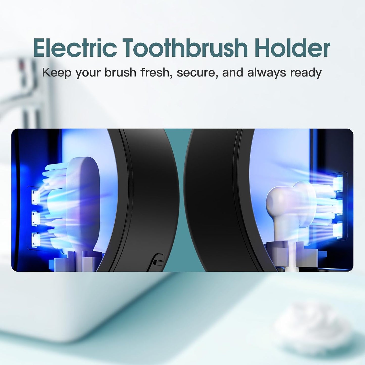 Upgraded Toothbrush Holder with UV & Heated Drying, Smart Tooth brush Holder for Bathroom Accessories, Wall Mounted Toothbrush Organizer Fits Manual and Electric Toothbrushes for Home & Travel