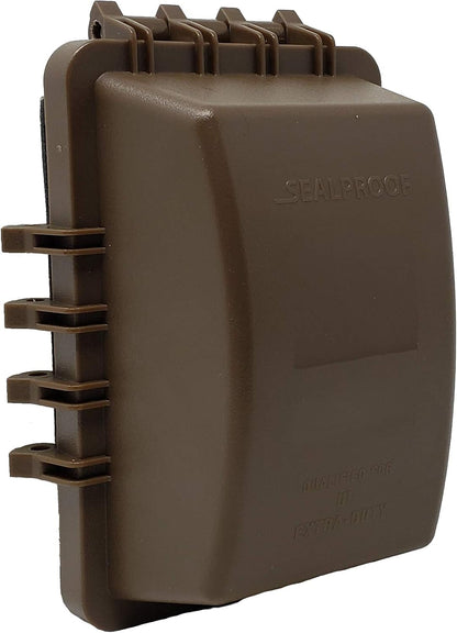 Sealproof 1-Gang Weatherproof In Use Outlet Cover | Horizontal/Vertical Outdoor Plug and Receptacle Protector, Lockable Bubble Cover, UL Extra Duty Compliant, 18 Configurations, Gray