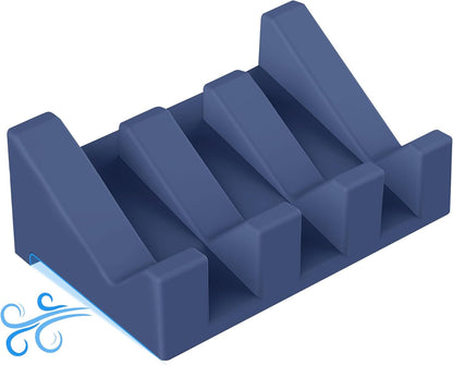 Silicone Soap Dish Set,3PCS Self Draining Soap Holder for Bar Soap | Self draining silicone soap dish with drainage,waterfall design keeps bar soap dry,extended soap holder for shower,bathroom