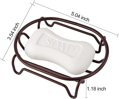 Soap Dish, Stainless Steel Bar Soap Holder for Shower, Self Draining Stand Soap Saver for Bathroom, Kicthen Sink and Countertop, Chrome 1-Pack