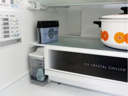 Binchotan Charcoal Refrigerator Deodorizer - Gel Odor Eliminator for Fridge - Black - Made in Japan