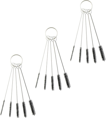 MEETOOT 15-Piece 4-Inch Nylon Tube Brush Set, Straw Cleaning Brush, Carburetor Cleaning Brush, Small Wire Brush, Cleaning Tools, Black