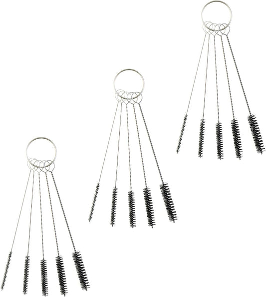 MEETOOT 15-Piece 4-Inch Nylon Tube Brush Set, Straw Cleaning Brush, Carburetor Cleaning Brush, Small Wire Brush, Cleaning Tools, Black
