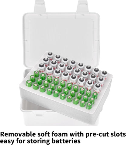 FULLCASE Battery Organizer Storage Case with Tester,Holds 18 AA & 18 AAA Batteries
