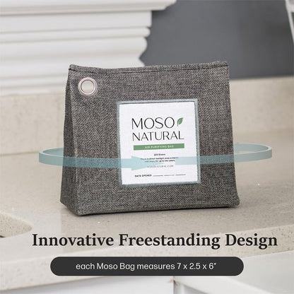 Moso Natural Air Purifying Bag 300g (2 Pack) Premium Charcoal Odor Absorber & Deodorizer for Closets, Bathrooms & Small Spaces — Lasts 2 Years, Pet Odor Eliminator for Home, Unscented Bamboo Charcoal