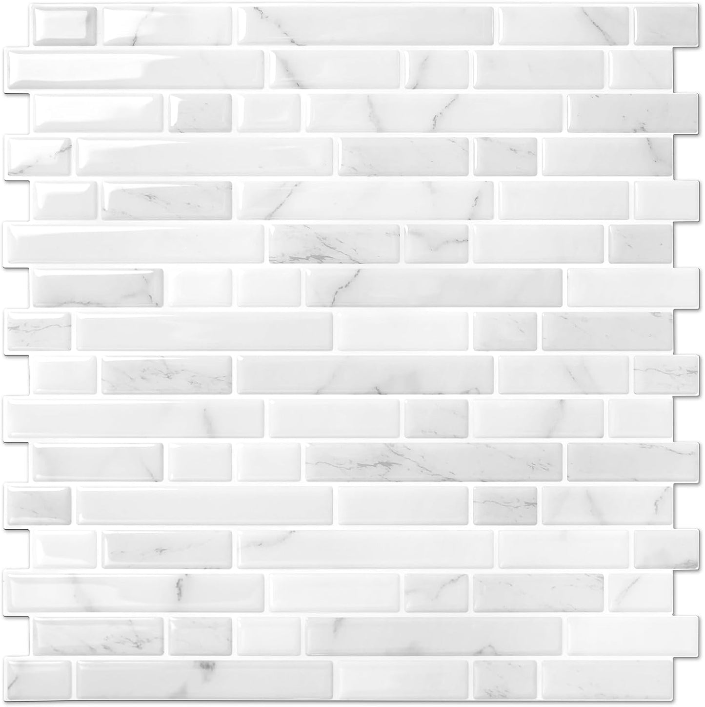 STICKGOO Peel and Stick Backsplash - 10 Sheets of 12”×12” - 3D Self Adhesive Peel and Stick Tile Backsplash for Kitchen & Bathroom