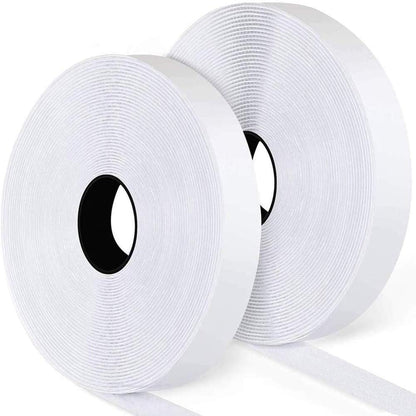 41Ft x 1 Inch Self Adhesive Strips, Heavy Duty Strong Back Sticky Fastening Tape,Nylon Fabric Fastener Mounting Tapes for Sewing, Crafting,DIY- Indoor or Outdoor Use (White)