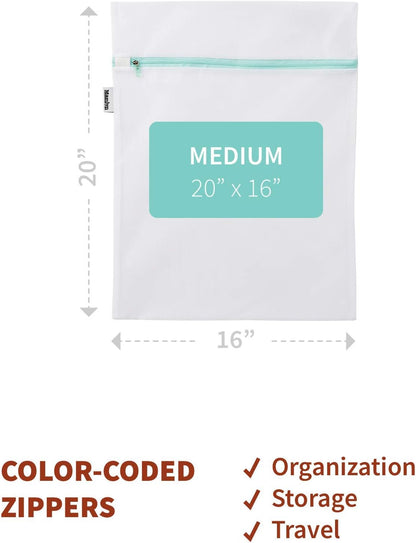 Mamlyn Mesh Laundry Bag for Delicates, Wash Bag for Underwear and Lingerie, Makeup Organizer Bag (2 Small)
