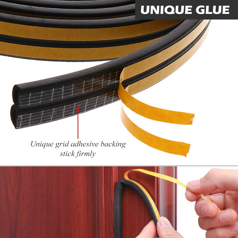 CloudBuyer Door Weather Stripping, Soundproof Insulation Seal Strip for Windows with Self-Adhesive Protection (White, 33Ft)
