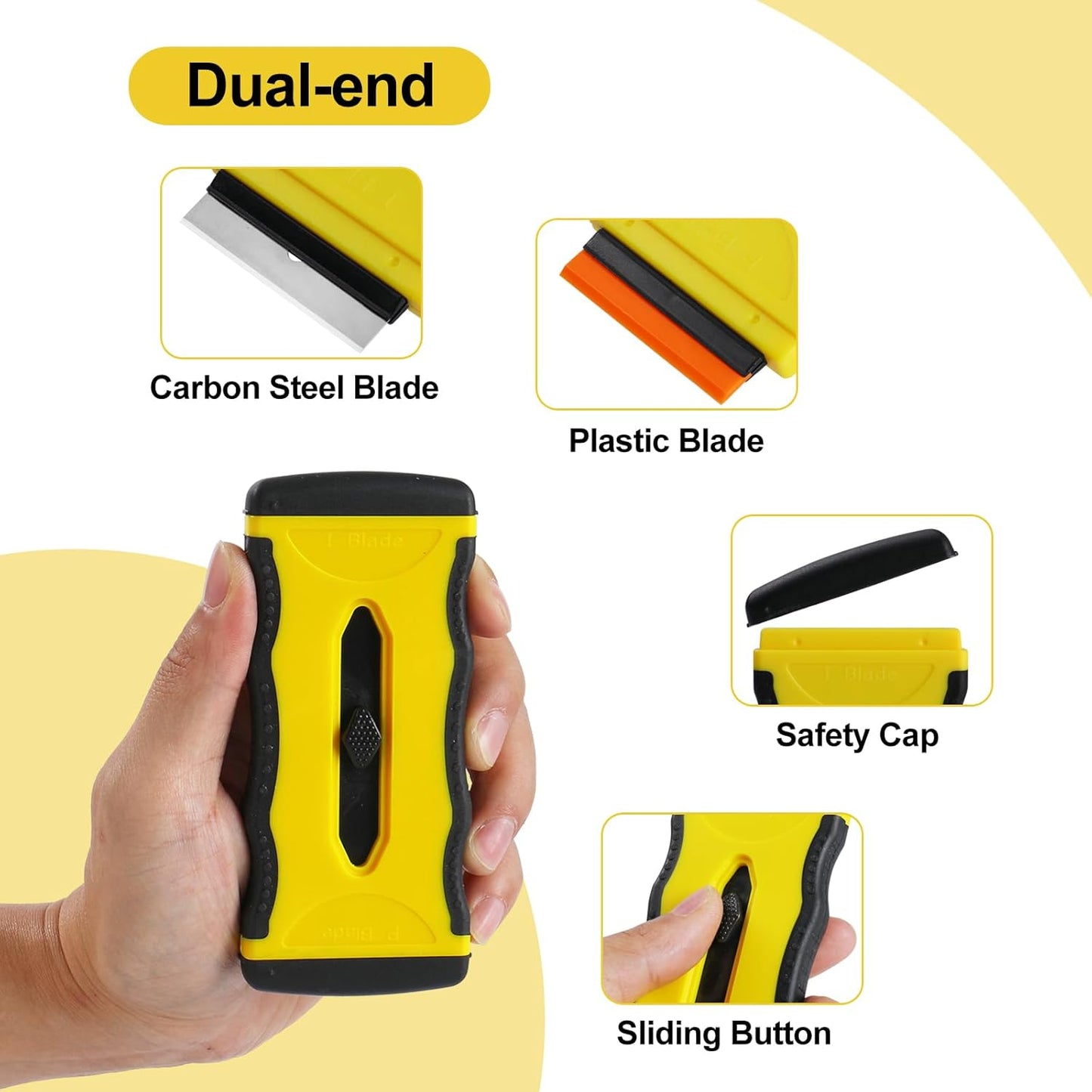 Oven Razor Blade Scraper Tool For Glass Stove Top Scraper Tool | Dual-End Ceramic Cooktop Razor Scraper With 10 Replacement Blades