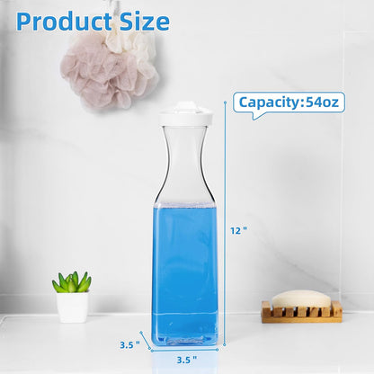 Laundry Detergent Dispenser,54OZ Laundry Soap Dispenser,Liquid Laundry Detergent Container,Fabric Softener Dispenser with Bamboo Wood Tray,Laundry Room Organizer with 4 Labels