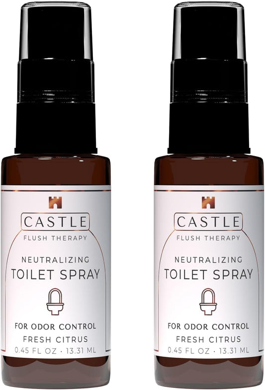 Toilet Spray For Poop 0.45oz (2 Pack) Fresh Lavender - Travel Bathroom Spray Odor Eliminator Natural Bathroom Odor Eliminator Portable Toilet Deodorizer Freshener Travel Size Air Freshener For Home