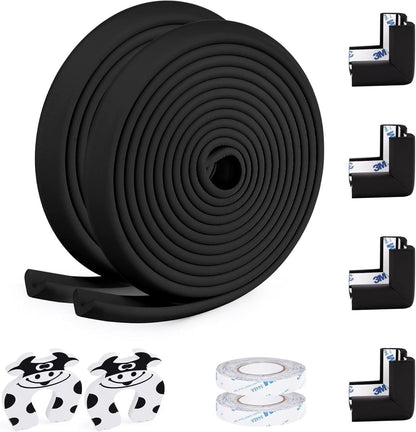 Baby Proofing Edge and Corner Guards, (16.4ft Edge + 4 Corners) Safety Furniture Bumper, Baby Corner Protector for Fireplace, Table, Stair, Cabinet, 3M Adhesive, White