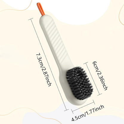 2 Pcs 2 in 1 Multifunction Cleaning Brush Shoe Laundry Brush Liquid Box Soap Dispenser Scrub Brushes for Cleaning Liquid Adding Soft Brushes Hooks for Washing Clothes Household Bathroom Kitchen