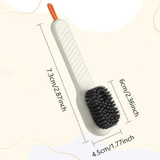 2 Pcs 2 in 1 Multifunction Cleaning Brush Shoe Laundry Brush Liquid Box Soap Dispenser Scrub Brushes for Cleaning Liquid Adding Soft Brushes Hooks for Washing Clothes Household Bathroom Kitchen