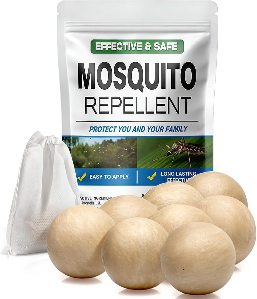 Mosquito Repellent Outdoor Patio, Mosquito Repellent Balls, Mosquitoes Deterrent for Yard, Keep Mosquito Away for Garage/Porch/Camping, Mosquito Control Indoor, Covers up to 120 sq ft-8P