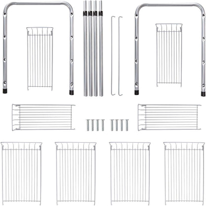 FlagShip 2 Tier Under Sink Organizers and Storage Rack Expandable Cabinet Shelf for Kitchen Bathroom Silver (17-25 inches)