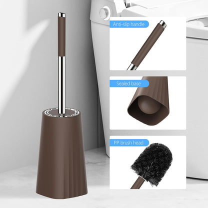 SetSail Toilet Brush, Compact Size Toilet Bowl Brush and Holder Toilet Brushes for Bathroom with Stainless Steel Handle Toilet Cleaner Brush with Durable Scrubbing Bristles, Splash-Proof