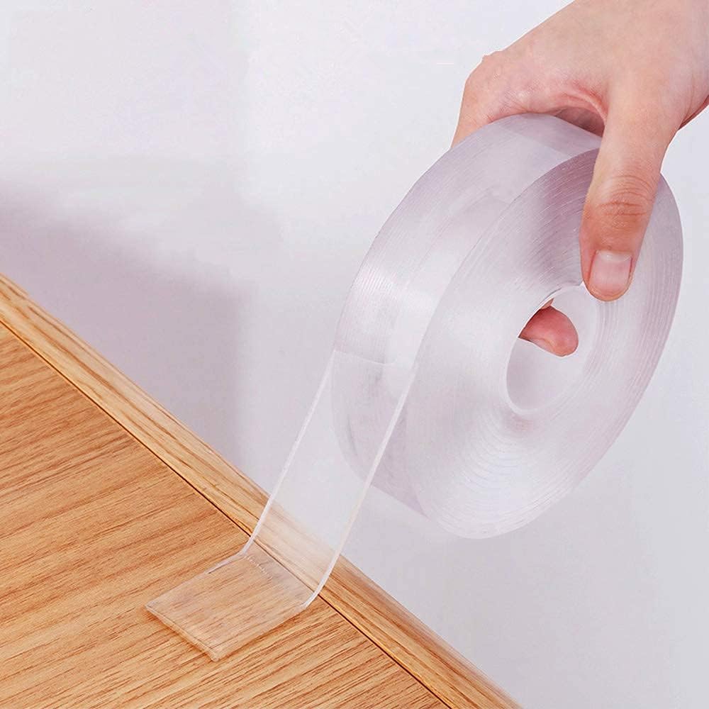 LLPT Double Sided Clear Nano Tape, 2 Inch x 33 Feet, 1 Pack | Heavy Duty, Washable, No Residue, Gel Transparent Tape for Home Office Store Deco Card Poster Photo Wall