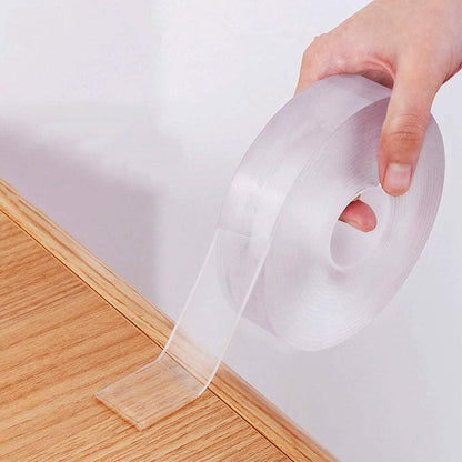 LLPT Double Sided Clear Nano Tape, 2 Inch x 33 Feet, 1 Pack | Heavy Duty, Washable, No Residue, Gel Transparent Tape for Home Office Store Deco Card Poster Photo Wall