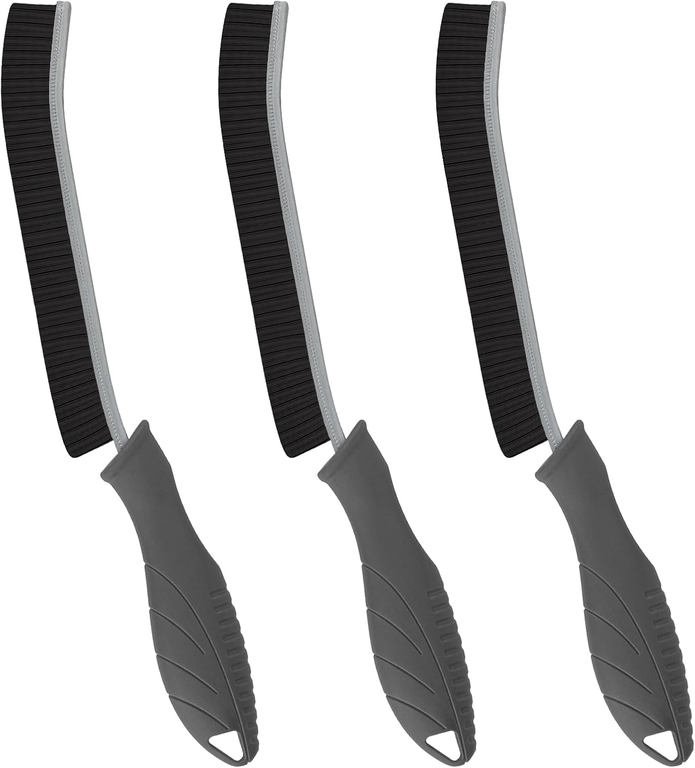 FOOGWEE Hard Bristle Crevice Cleaning Brush - Home Cleaning Tools, Multi-Purpose Crevice Supplies for Kitchen, Bathroom, Toilet, Window, Vehicle, Faucets, Grout, Home (3, Black)