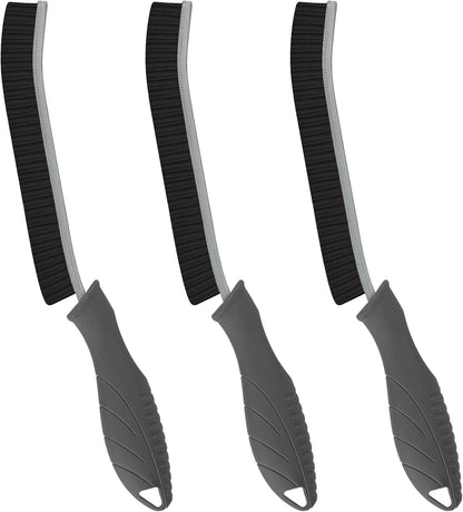 FOOGWEE Hard Bristle Crevice Cleaning Brush - Home Cleaning Tools, Multi-Purpose Crevice Supplies for Kitchen, Bathroom, Toilet, Window, Vehicle, Faucets, Grout, Home (3, Black)