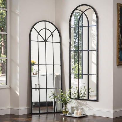OGCAU Floor Full Length Mirror, 56"x20" Arched Full Body Mirror, Hanging or Leaning, Standing, Wall Mounted with Aluminum Frame for Bedroom Living Room, White