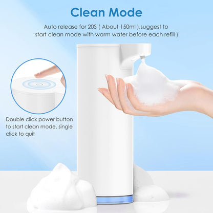 Automatic Hand Soap Dispenser Touchless: Foaming Soap Dispenser Stainless Steel - Free Touch Electric Soap Dispenser Rechargeable with Sensor for Bathroom, Commercial (Black)