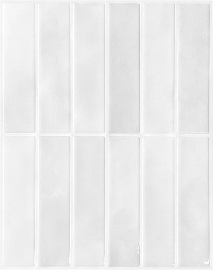 Peel and Stick Backsplash Tiles – Easy DIY Self-Adhesive Subway Wall Tiles, 10 Pack for Kitchen & Bathroom, 11.42'' x 9'' (White Grey)