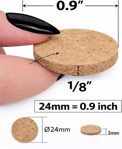 Felt Furniture Pads Corlevito 66 PCS (0.9") – Chair Leg Floor Protectors for Hardwood Floors, Strong Adhesive Anti Scratch Felt Pads for Furniture,Noise Reducing Furniture Pads (Brown)