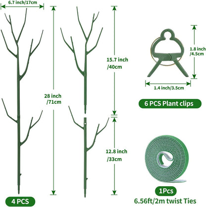 Yhtpouqe 12 Pack Plant Support Stakes, Plant Stakes for Indoor and Outdoor Plants. 39.37inch Plant Sticks with Extension Poles, Plant Clips, Plant Ties for Potted Monstera Plants, Climbing Plants