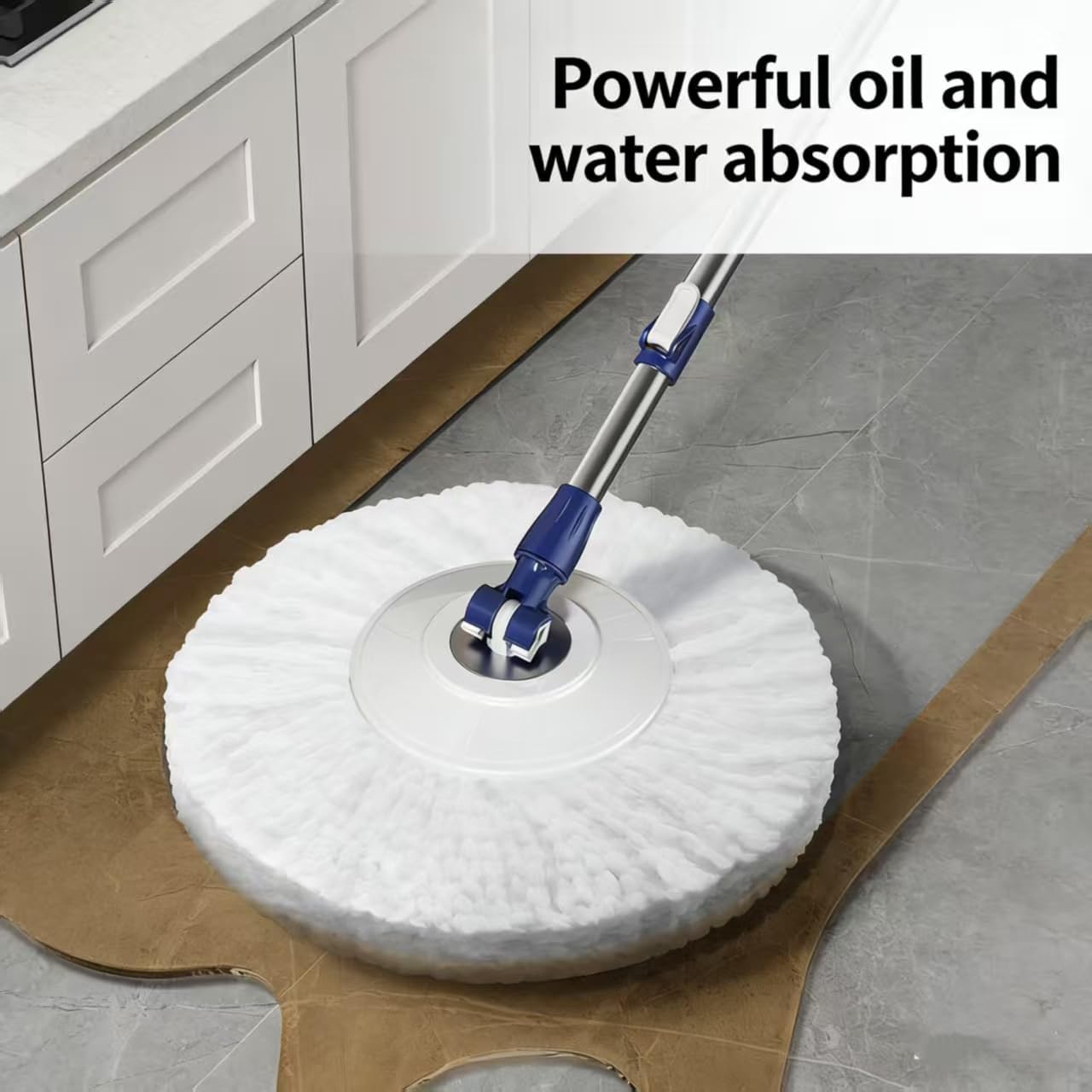 Spin Mop and Bucket Set - 360 Degree Microfiber Mop with Hands Free Wringer System, Multi Surface Floor Cleaning Mop for Hardwood, Tile, and Vinyl Floors