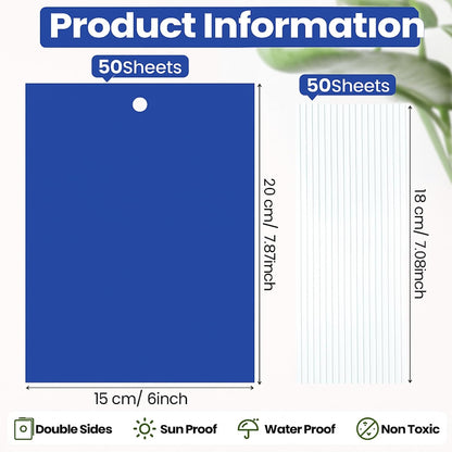 Qualirey 150 Pcs 6x8 Inch Yellow Sticky Traps for Gnats, Dual-Sided Sticky Gnat Traps for Indoor Outdoor Plants, Pest Control for Fungus Gnats, Fruit Flies, Whiteflies – Bulk Pack with Twist Ties
