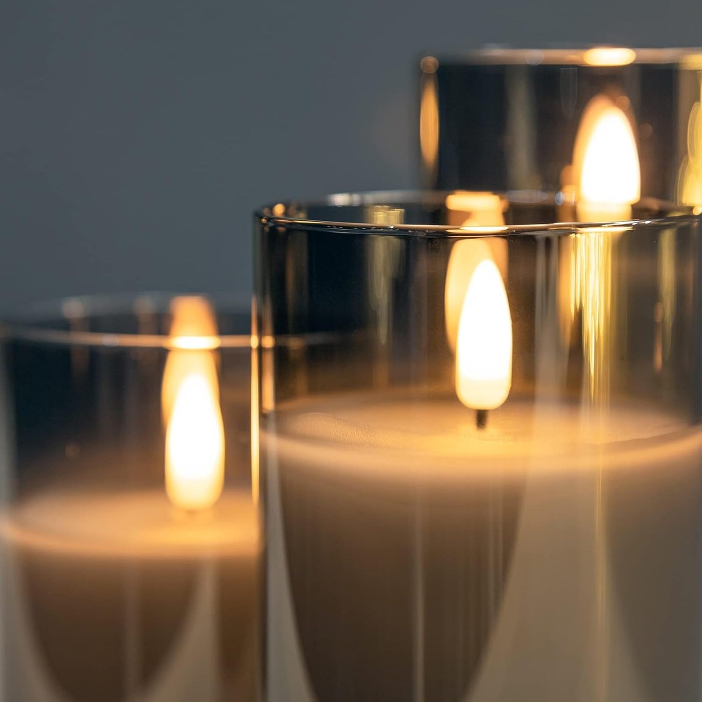 ANGELLOONG Flickering Flameless Candles, Realistic Battery Operated Candles with Remote and Timer, Set of 3 LED Candles for Room Fall Home Wedding Decor Centerpieces Table Party Valentines Decorations