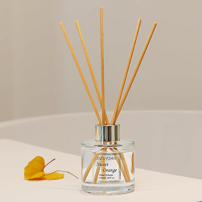 100ml Scent Diffuser with 6 Fiber Sticks, 3.5 oz Reed Diffuser Set Aromatherapy Fragrance Diffusers Air Fresheners for Home Bedroom Bathroom (Coconut)