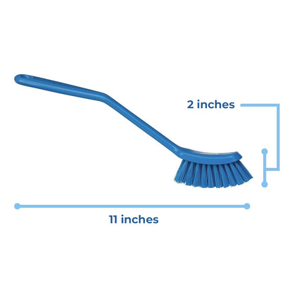 Vikan - Fine Dish Brush - Heavy-Duty, Narrow, Slip-Resistant Cleaning Brush, Polypropylene, Polyester Bristle, 11 Inch, Red, (42874)