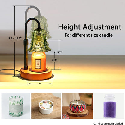 Candle Warmer Lamp with Timer Dimmer Adjustable Height for New Home House Bedroom Decor,Wax Melt Warmer with 2 Bulbs for Jar Candles, Gifts for Mom Women Friend Sister Mothers Day Birthday | Black