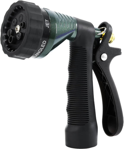 RESTMO Garden Hose Spray Nozzle, Water Hose Nozzle Heavy Duty, High Pressure Hand Sprayer with 6 Adjustable Watering Patterns, Slip Resistant for Watering Plants, Car Washing & Pet Showering, Purple