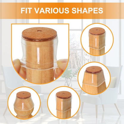 VIUME 24 Pcs Chair Leg Floor Protectors for Hardwood Floors Silicone Covers Felt Pads Furniture Leg Caps Anti-Scratch Reduce Noise Fit (1-5/16" to 2")