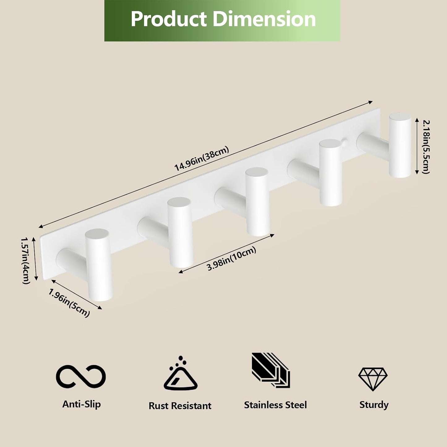 Wall Mounted Coat Rack-3 Hooks, Heavy Duty Stainless Steel Wall Hooks for Towel Coat Bag, Hat Rack Coat Hanger Coat Hooks Towel Racks for Bathroom Entryway Kitchen Office (Silver, 1 Pack)