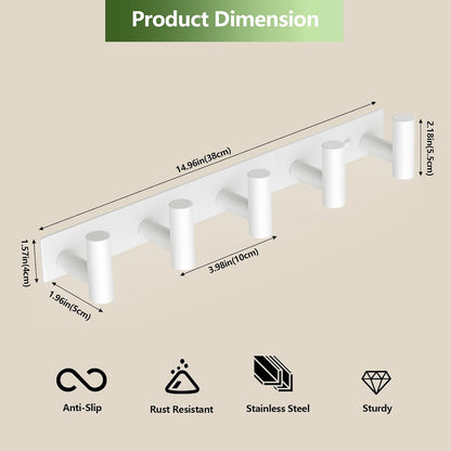 Wall Mounted Coat Rack-3 Hooks, Heavy Duty Stainless Steel Wall Hooks for Towel Coat Bag, Hat Rack Coat Hanger Coat Hooks Towel Racks for Bathroom Entryway Kitchen Office (Silver, 1 Pack)