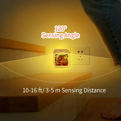 PYD Life 10 Pack Sublimation Night Light Blanks Plug in Motion Sensor 3" x 2.7" x 1.6",Warm Yellow LED Nightlight Adjustable Brightness for Bedroon,Bathroom,Hallway,Stairs,Kitchen