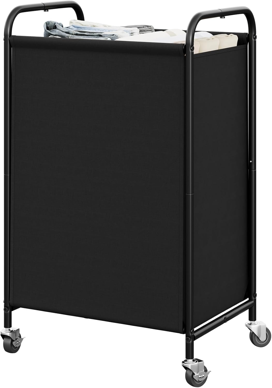 GRANNY SAYS 2 Section 130L Laundry Sorter, Large Laundry Hamper Basket with Wheels and Handles, Durable and Sturdy Rolling Cart for Laundry Room, Hotel, Bedroom, Beige