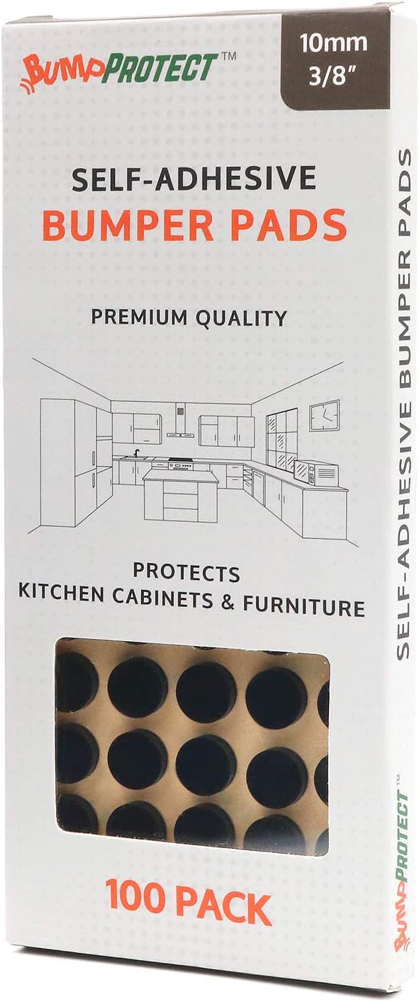 Furniture Felt Pads 3/8" (10mm) Diameter Round 3M Self Adhesive Protects Kitchen Cabinets, Drawers, Desks and Furniture Against Bumps and Scratches 100 Pack - Grey