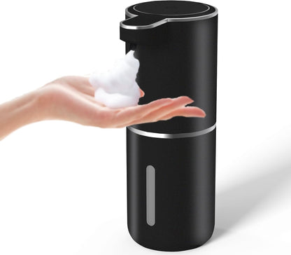 Automatic Soap Dispenser – Touchless Foaming Soap Dispenser 400ml USB Rechargeable Dispenser Electric Wall Mounted 4levels Adjustable Foam Soap Dispenser Pump for Bathroom Kitchen(Silver)