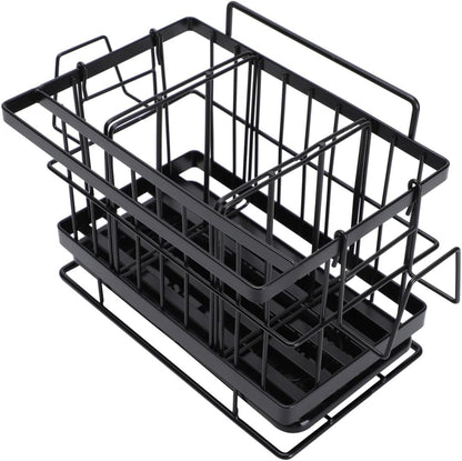 Happyyami 1pc Stainless Steel Adjustable Sponge Shelf Wall-Mounted Dish Cloth Rack Ventilated Design for Kitchen Storage for Drying Rags and Cleaning Utensils